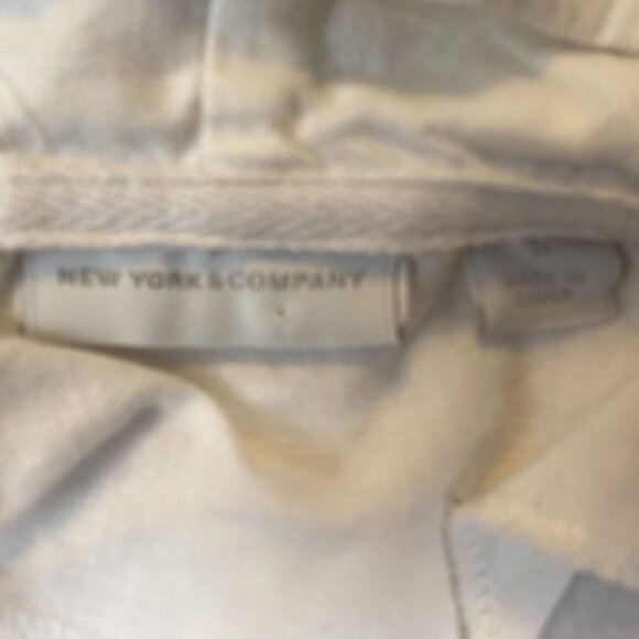 New York & Company White Hooded Jacket M Linen Cotton Blend Lightweight Casual - Picture 6 of 11